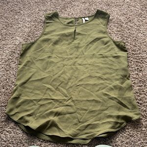 Olive Green Sleeveless Women's Blouse